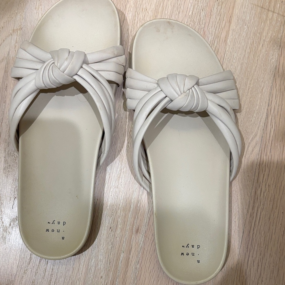 a new day Off-White Knotted Slide Sandals